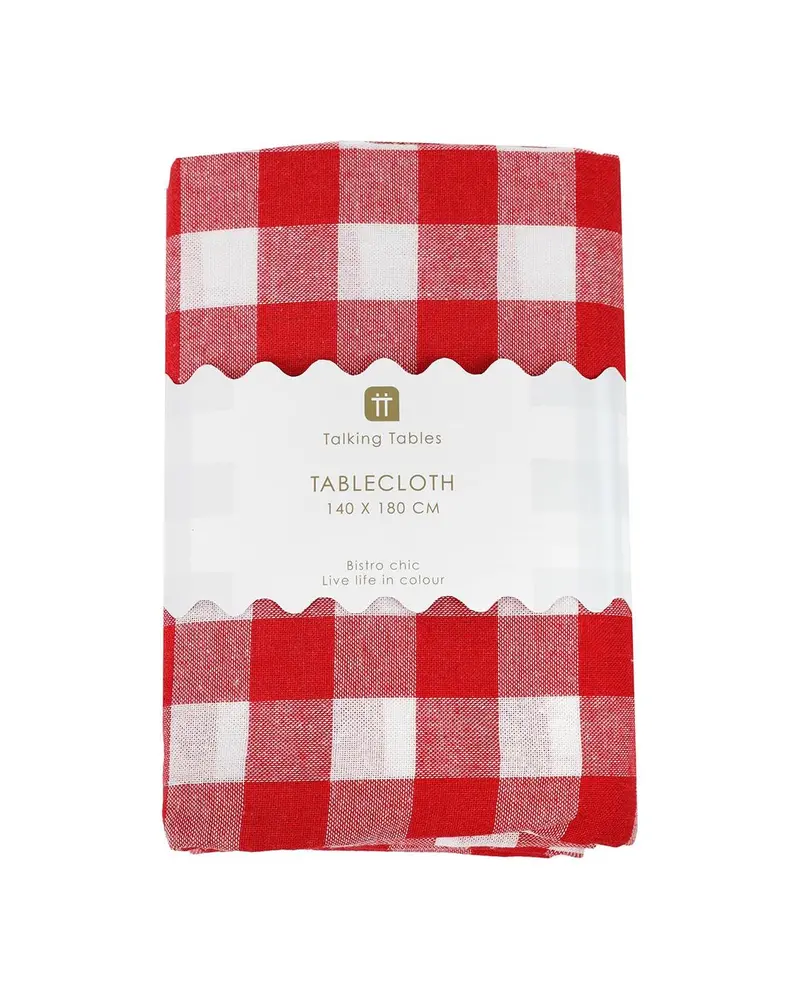 Red-And-White Gingham Tablecloth – Premium Cotton Blend 1