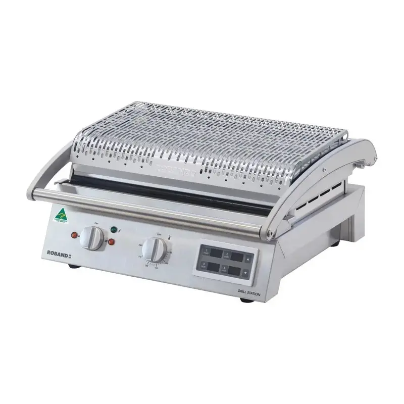 Roband 8-Slice Smooth-Plate Grill Station – 10A Timer-Enabled Model 1