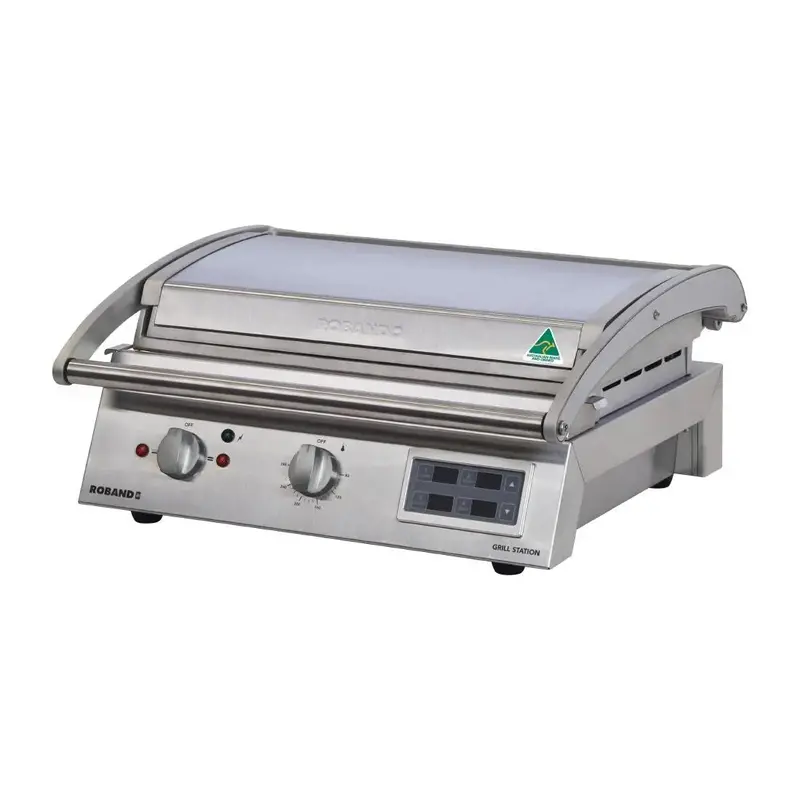Roband 8-Slice Smooth-Plate Grill Station – 15A Electronic Timer Control 1