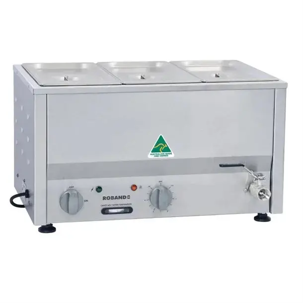 Roband Countertop Bain Marie – Includes Three 1/3 Gn Pans & Lids 1