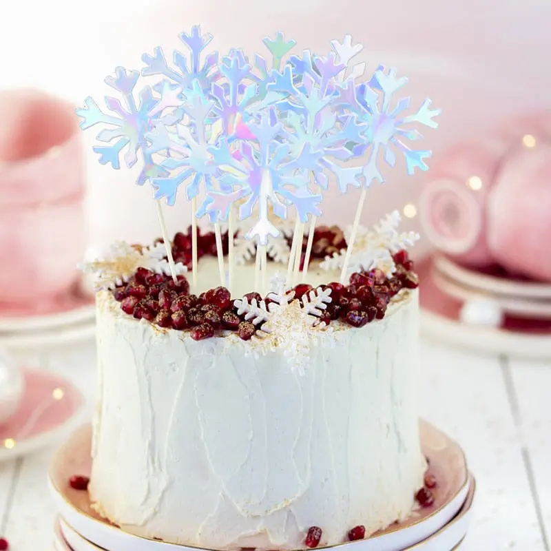 Snowflake-Shaped Cake Topper For Winter And Christmas Celebrations 1