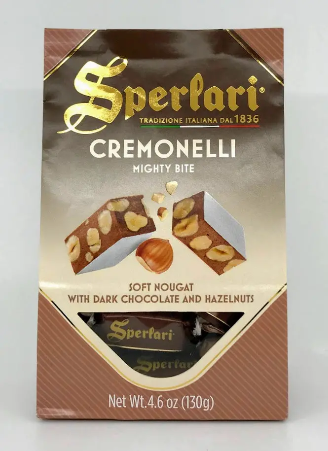 Sperlari Cremonelli Mighty Bite Hazelnut & Dark Chocolate Nougat – 130G Indulgent Crunch 1