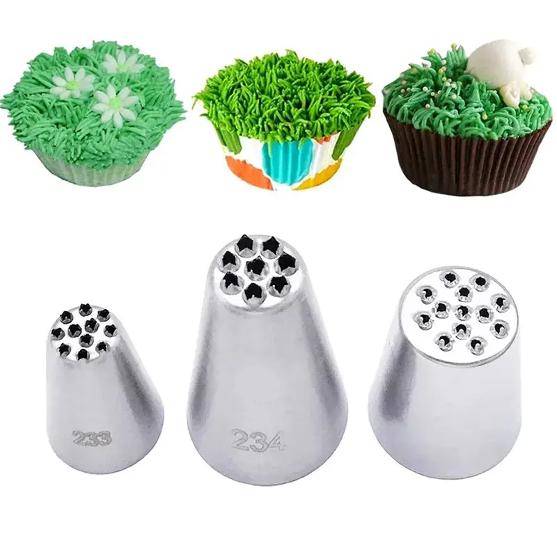 Stainless Steel Grass-Textured Cream Piping Nozzles 1