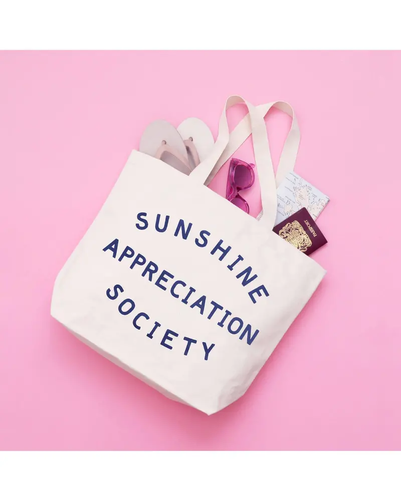 Sunshine Appreciation Society Oversized Canvas Tote 1