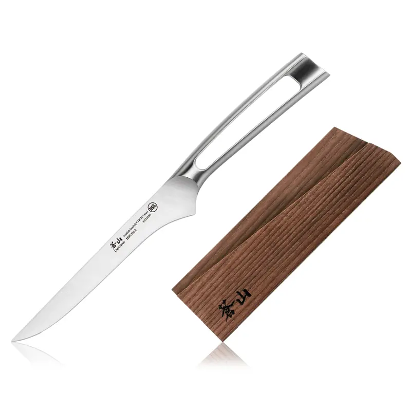 Tn1 6-Inch Forged Boning Knife With Ash Wood Sheath — Swedish 14C28N Blade 1