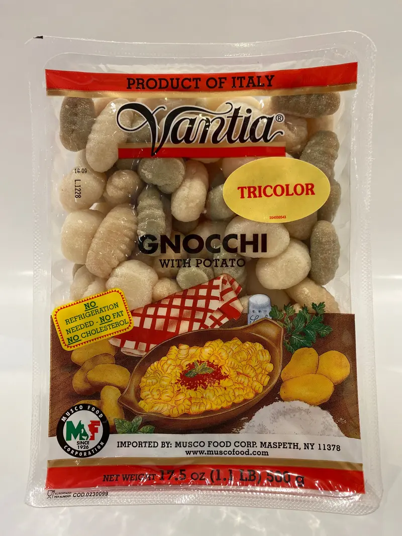 Vantia Tri-Color Gnocchi – Spinach, Tomato & Plain Potato Dumplings, 500 G 1