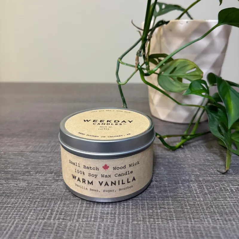 Warm Vanilla Fragrance Cabin Candle Tin 1